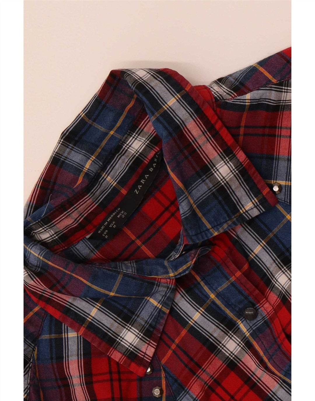 Zara Dame Flanell Shirt UK 14 Medium Rød Ternet