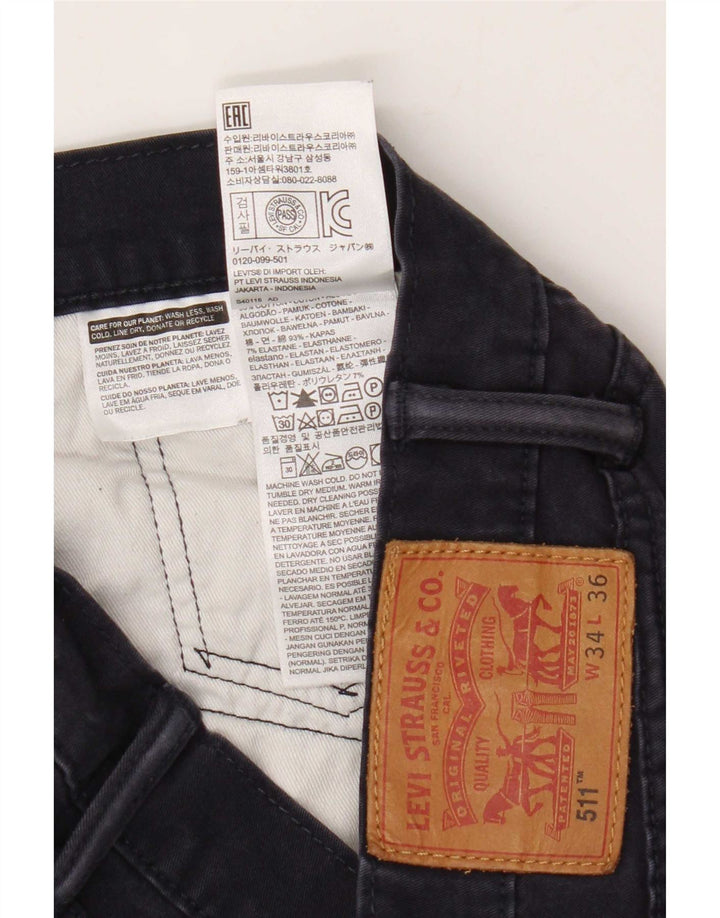 Levi's Herre 511 Slim Jeans W34 L33 Marineblå Bomuld