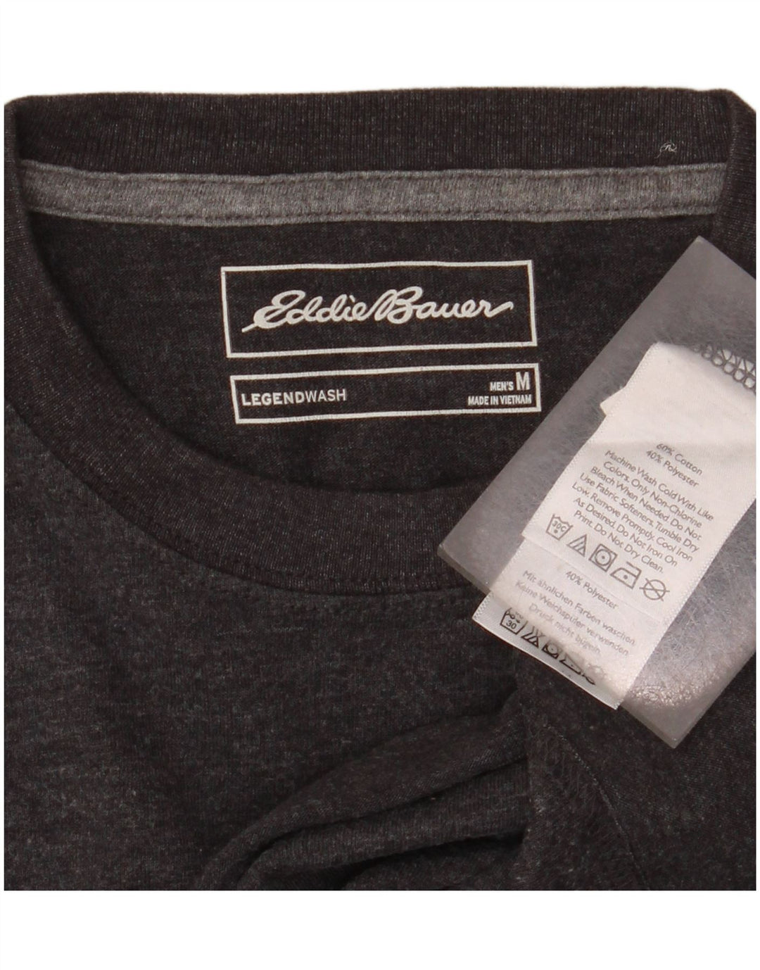 EDDIE BAUER Herre T-shirt Top Medium Grey Flecked Bomuld