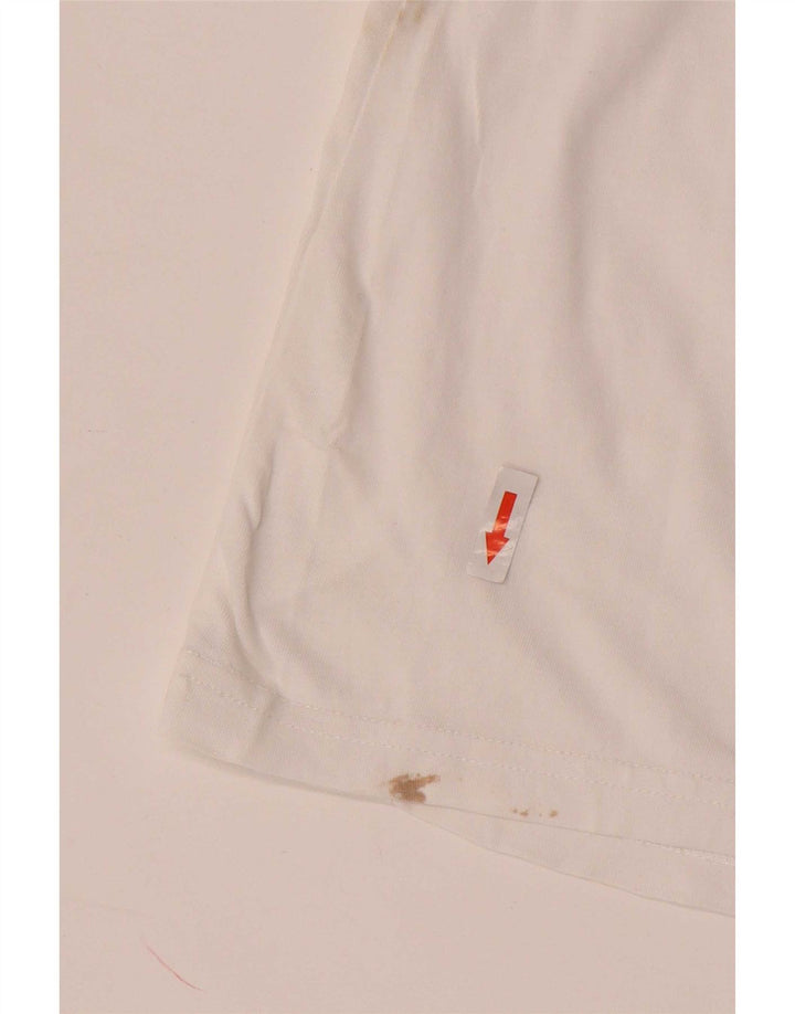 Champion Dame Grafisk T-Shirt Top UK 12 Medium White