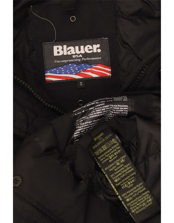 Blauer Dame Hætte Oversized Polstret Jakke UK 10 Small Black Bomuld