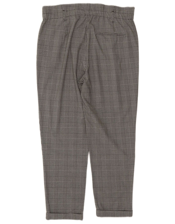 Zara Trafaluc cropped bukser til kvinder Large W30 L26 Grå Houndstooth