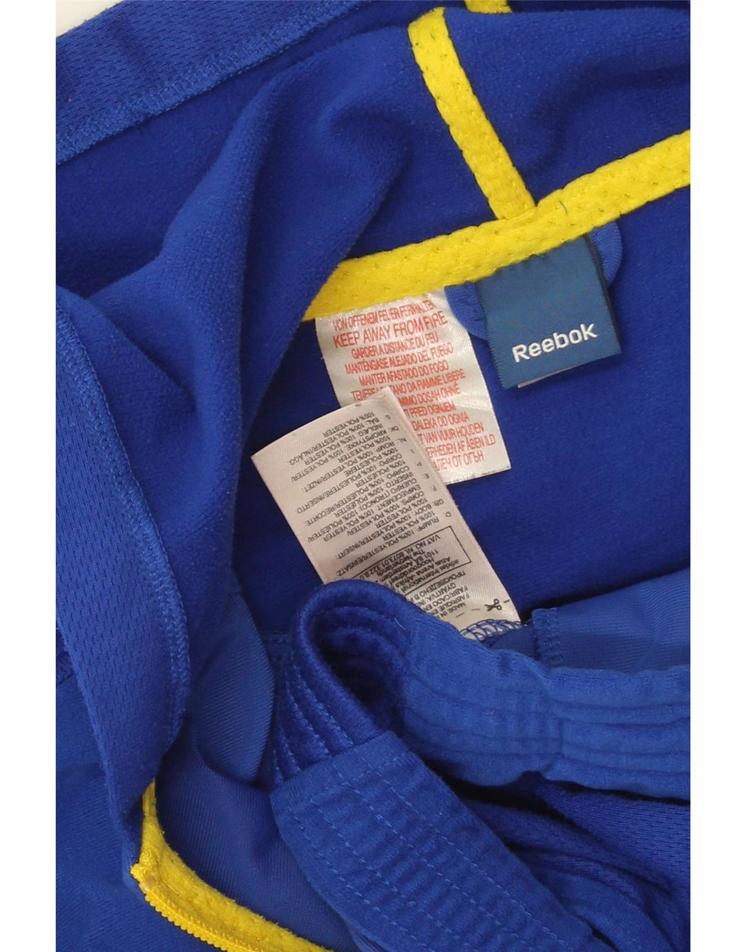 REEBOK Boys Graphic Zip Hoodie Sweater 13-14 Years Blue Polyester Vintage Reebok and Second-Hand Reebok from Messina Hembry 