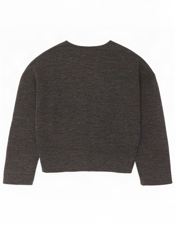 Zara Dame Oversized Bluse Top UK 10 Small Grå Flecked Polyester