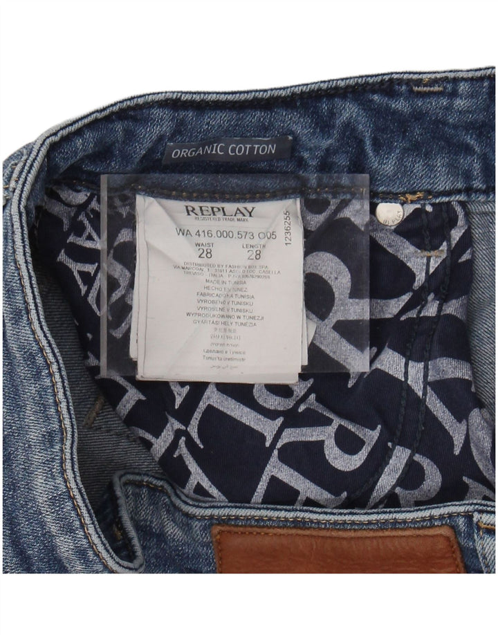 REPLAY Womens Slim Jeans W28 L28 Blue Cotton