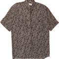 PERUZZI Mens Short Sleeve Shirt Medium Grey Floral Cotton Vintage Peruzzi and Second-Hand Peruzzi from Messina Hembry 