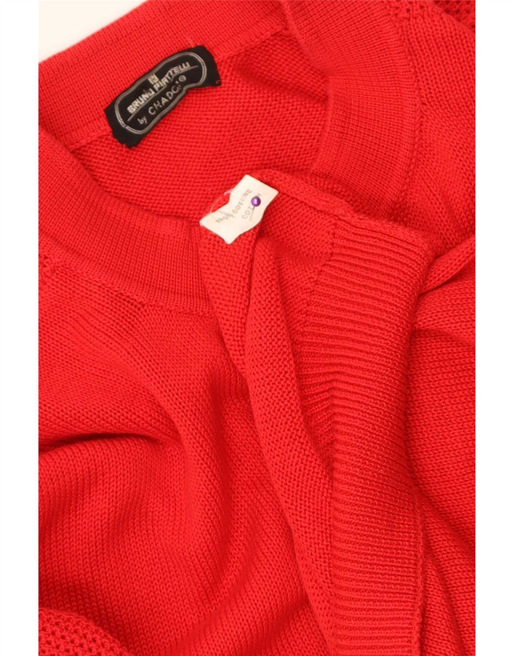 Vintage herre cardigan sweater Stor rød bomuld