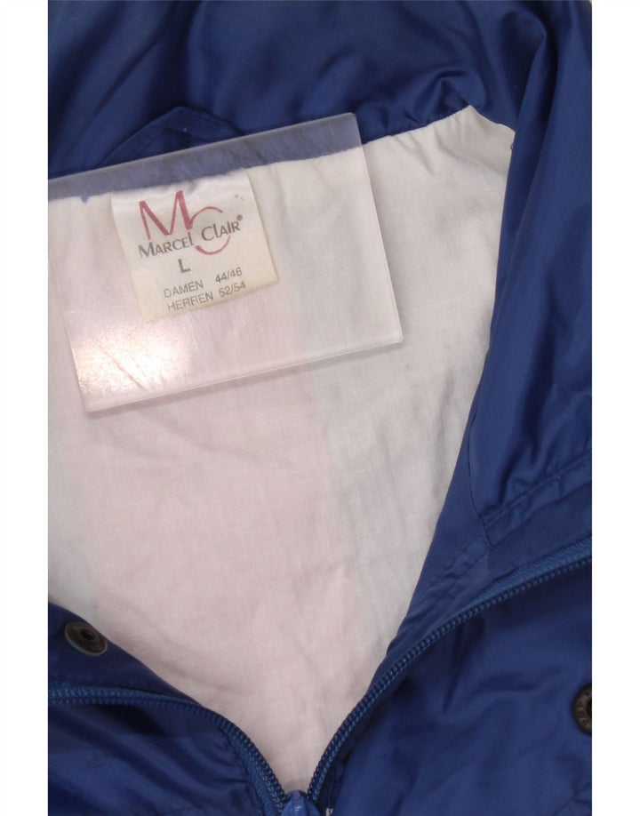 MARCEL CLAIR Regnjakke med hætte til mænd UK 40 Stor blå farveblok