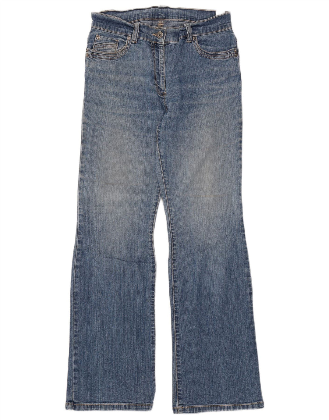 MARKS & SPENCER Dame Bootcut Jeans UK 8 Small W30 L30 Blue Cotton