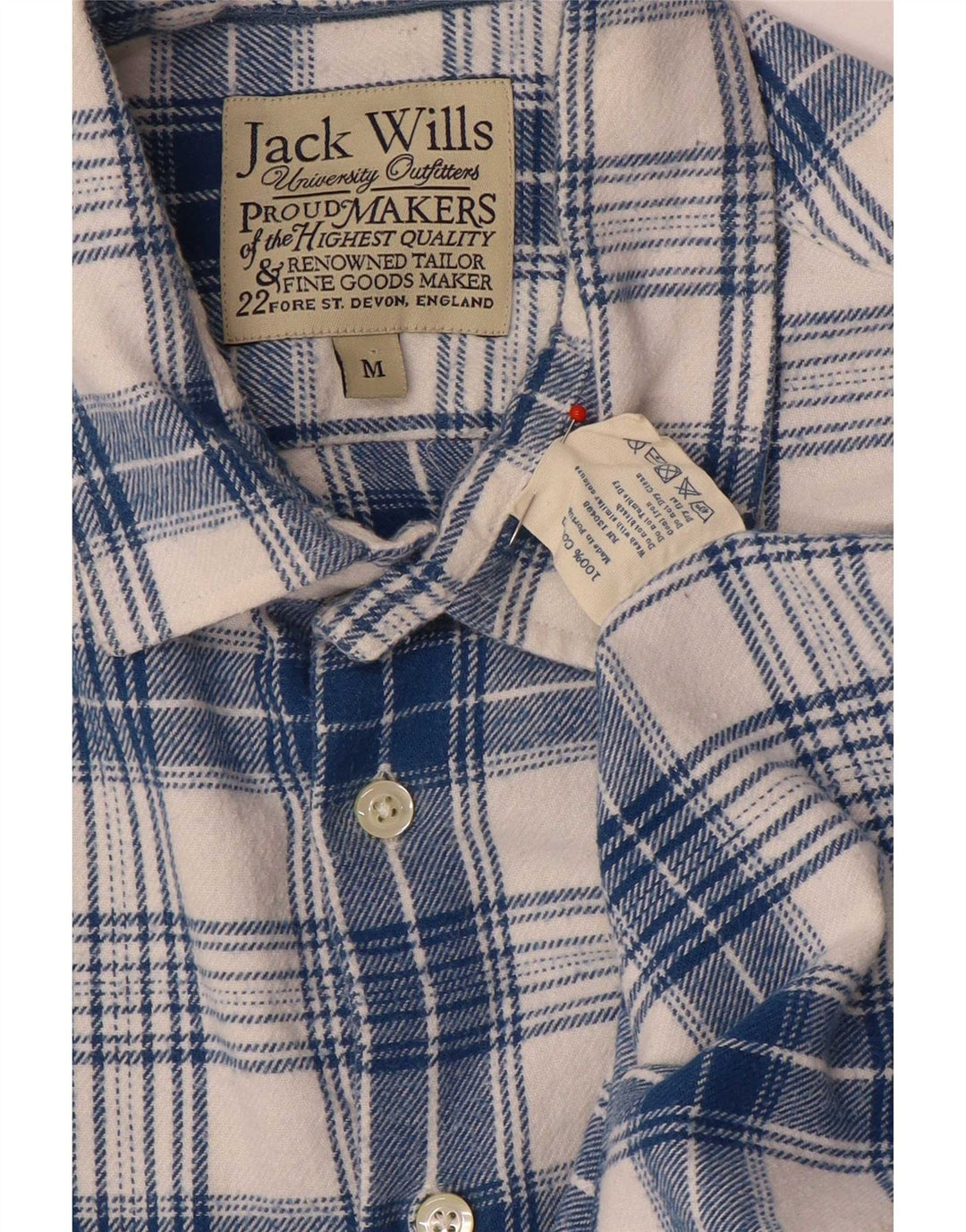 Jack Wills Herre flannelskjorte Medium blå ternet bomuld