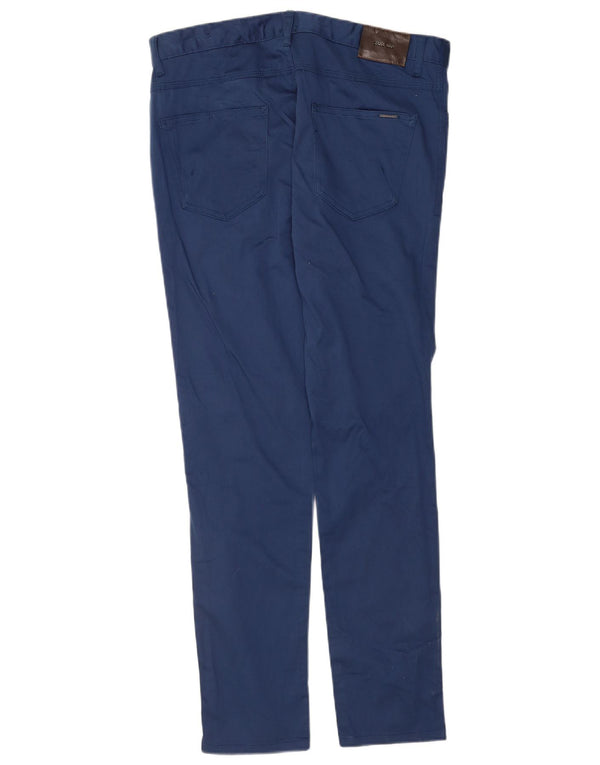 ZARA Herre Slim Casual Bukser EU 44 Large W34 L31 Blå Bomuld