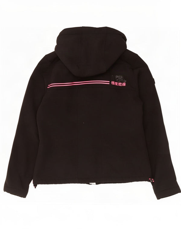 Superdry vindjakke med hætte til kvinder UK 12 Medium Sort