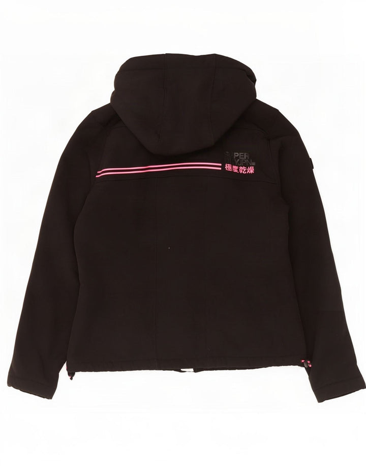 Superdry vindjakke med hætte til kvinder UK 12 Medium Sort