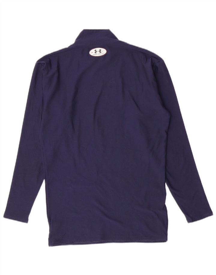 Under Armour Dame Top Langærmet UK 14 Large Navy Blue Nylon
