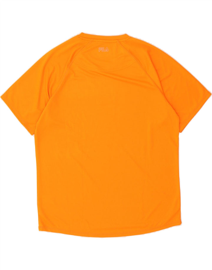 FILA Mens Graphic T-Shirt Top XL Orange Polyester Vintage Fila and Second-Hand Fila from Messina Hembry 