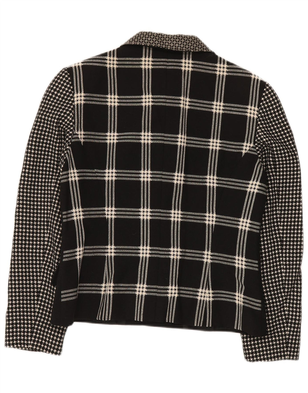 GENNY Dame 6 Button Blazer Jacket UK 14 Medium Black Patchwork