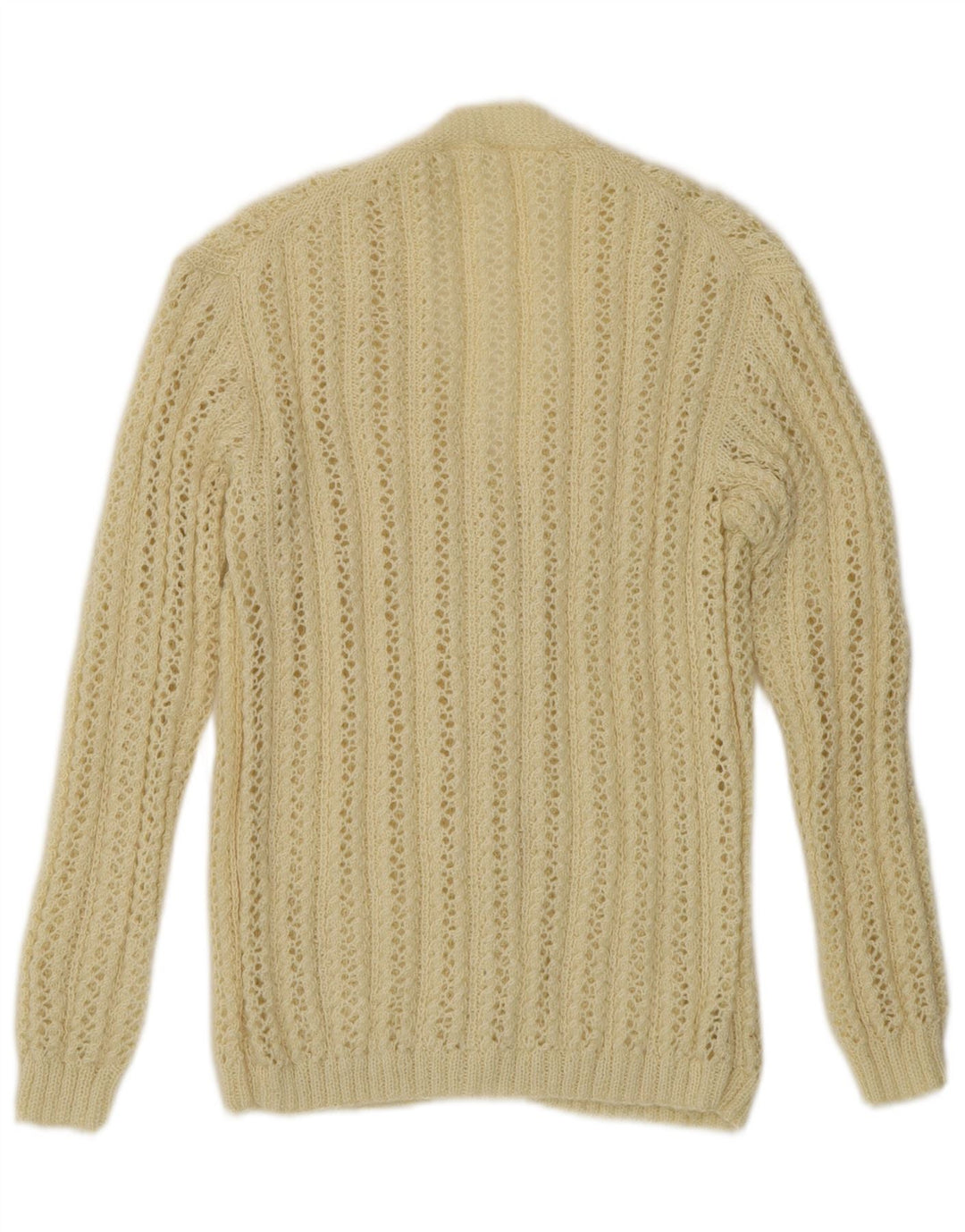 Vintage hæklet cardigan sweater til kvinder UK 14 Medium Off White