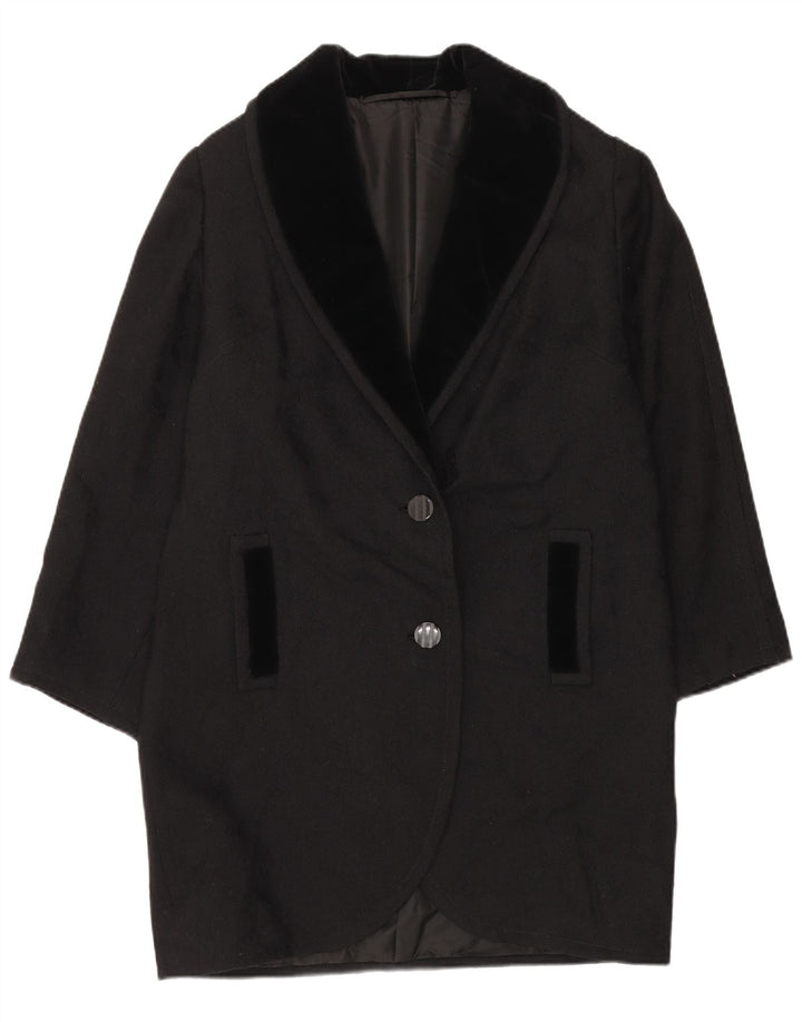 VINTAGE Dameoverfrakke UK 18 XL Sort