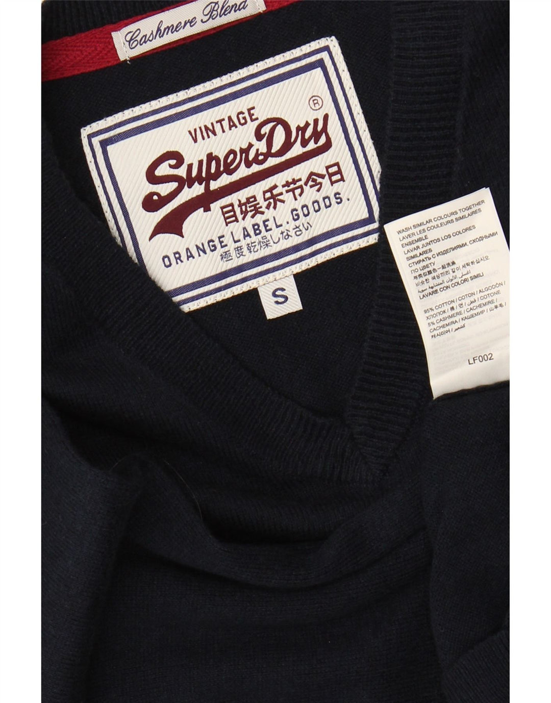 SUPERDRY Herre V-hals sweater lille marineblå bomuld