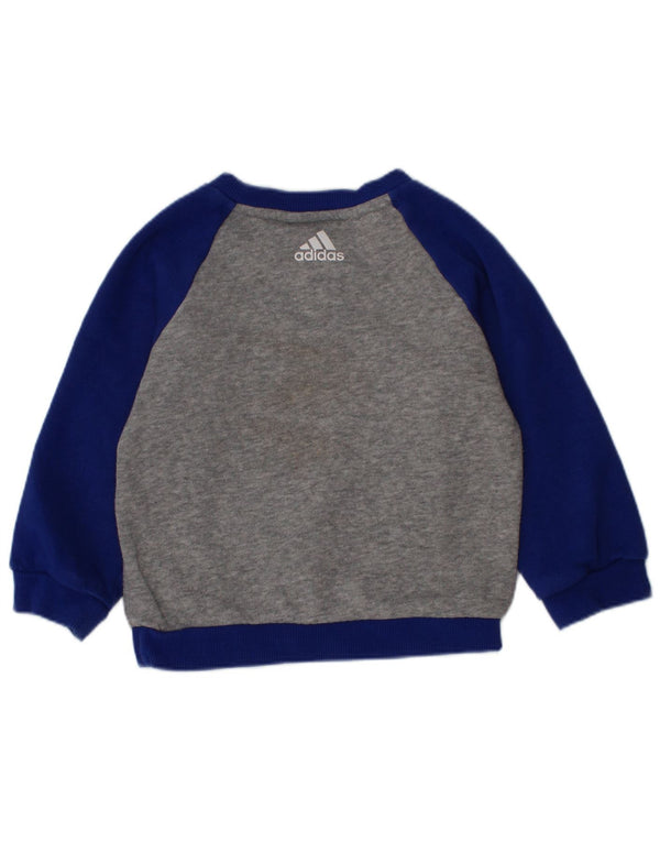 Adidas Baby Boys Graphic Sweatshirt Jumper 9-12 Måneder Grå Colourblock
