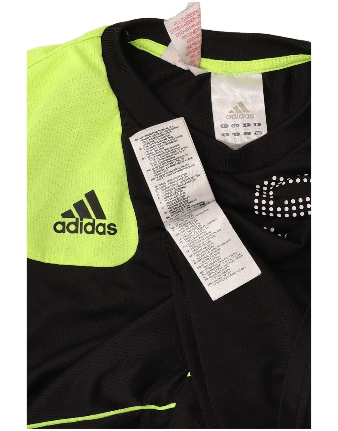 Adidas Boys Grafisk T-Shirt Top 9-10 år Sort Colourblock Polyester