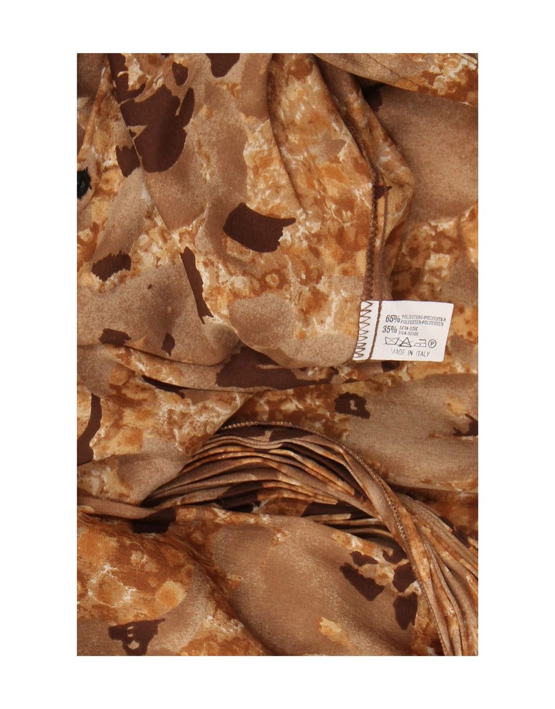 Vintage dameskjortebluse UK 16 Large Beige Floral Polyester