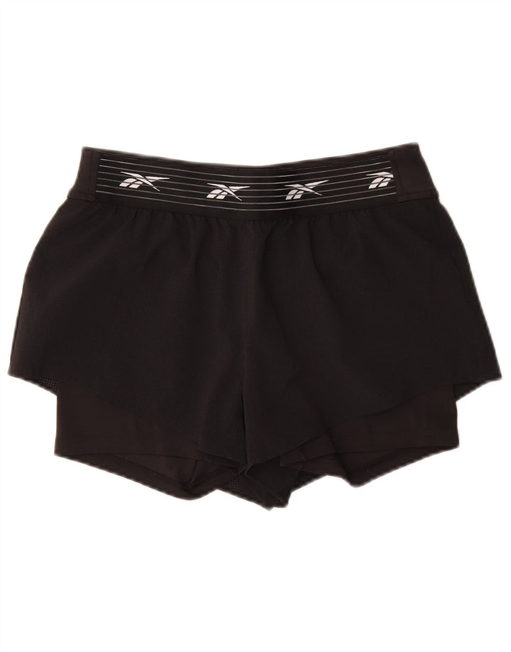 Reebok grafiske sportsshorts til kvinder UK 12/14 medium sort polyester