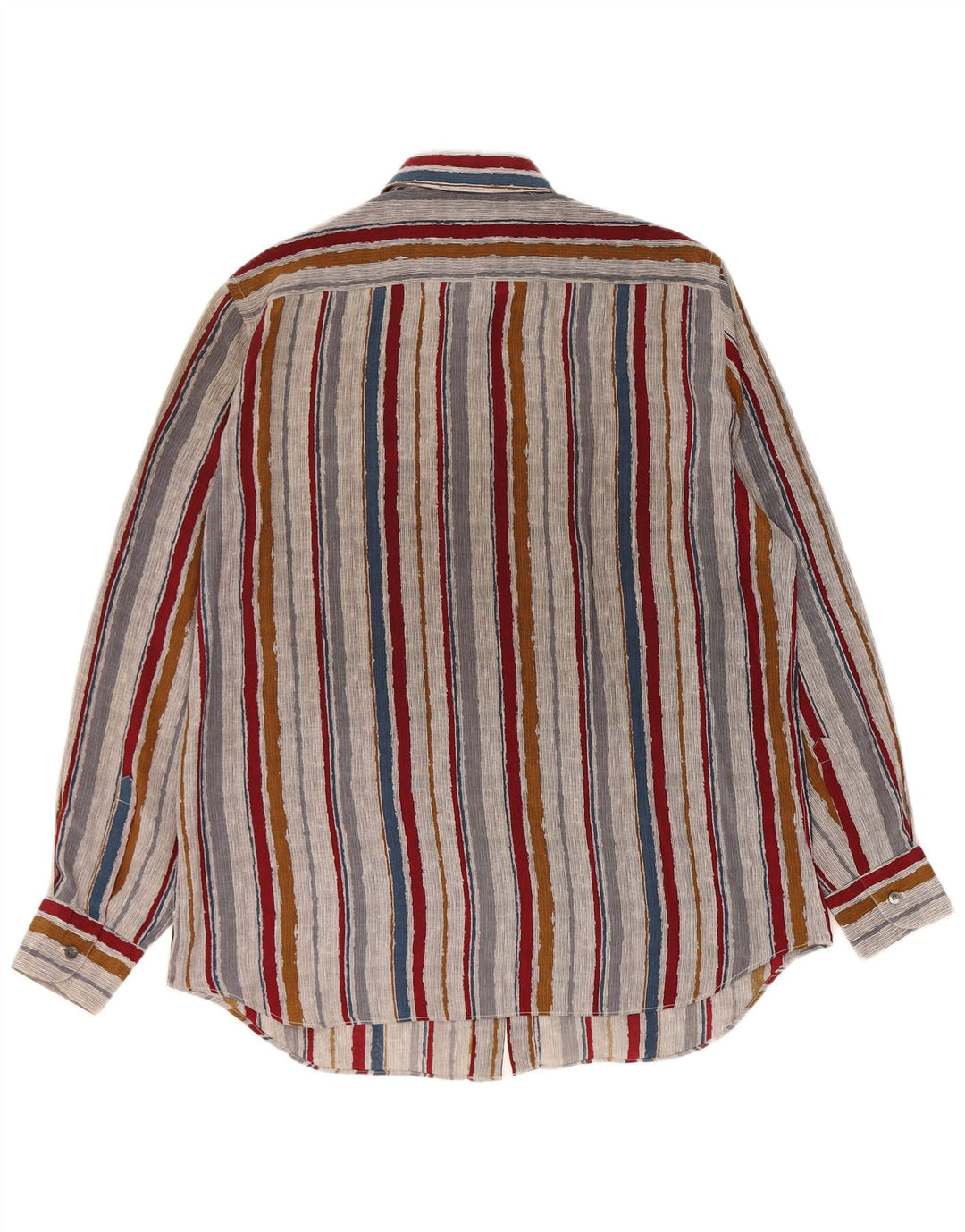 Vintage herreskjorte str. 42 Stor flerfarvet stribet silke