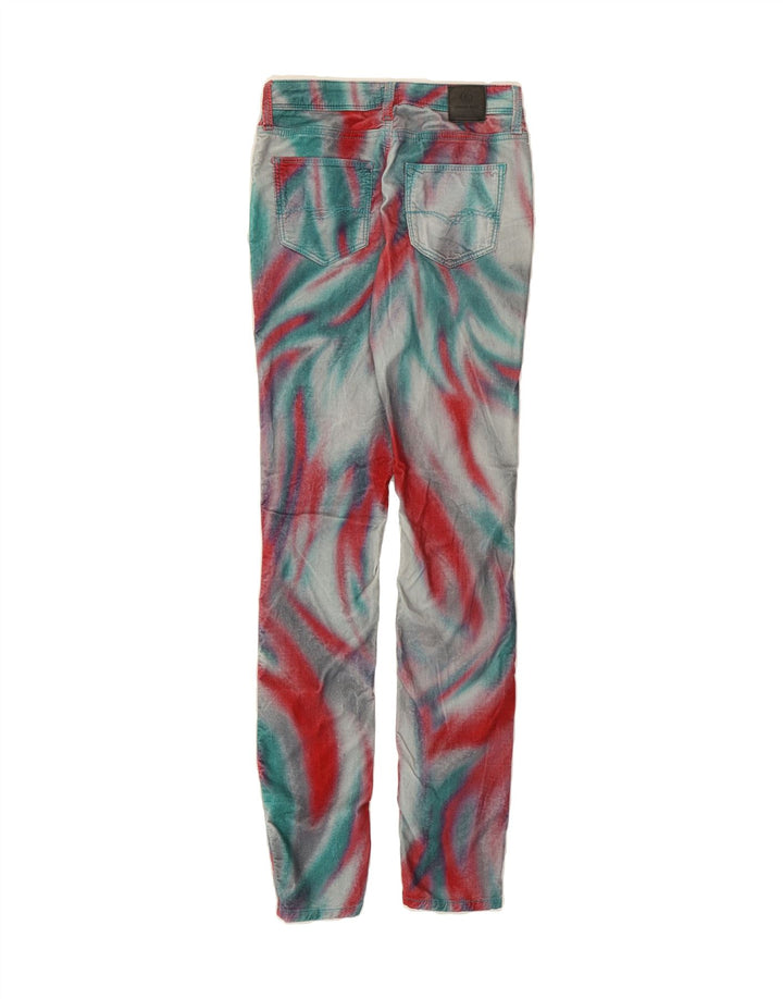 BOGNER Womens Slim Fit Casual Trousers W29 L34 Multicoloured Tie Dye Vintage Bogner and Second-Hand Bogner from Messina Hembry 