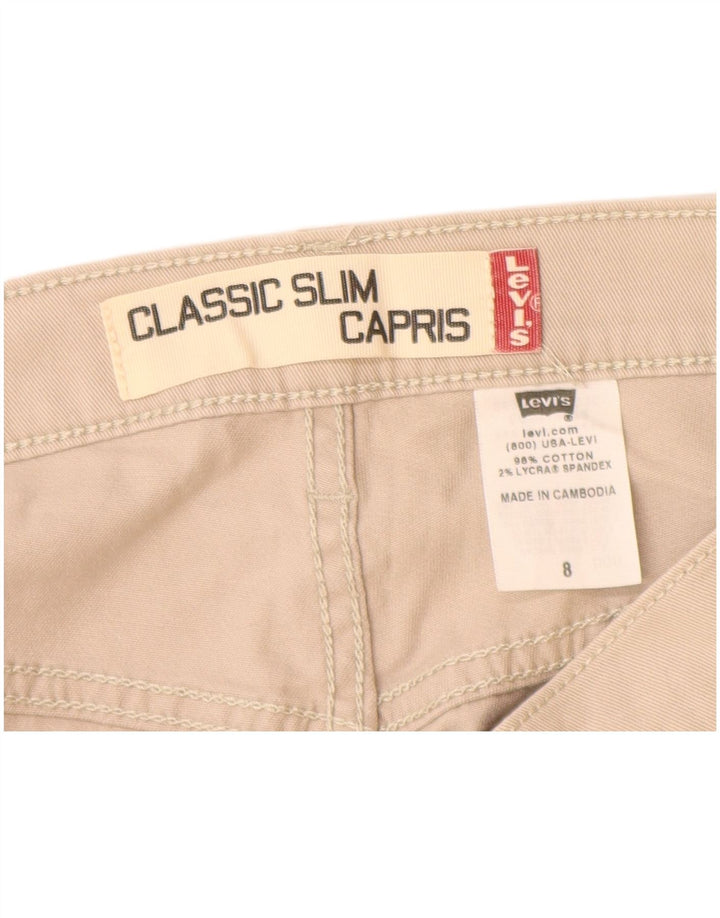 LEVI'S Womens Classic Slim Capri Trousers US 8 Medium W28 L24 Beige Cotton
