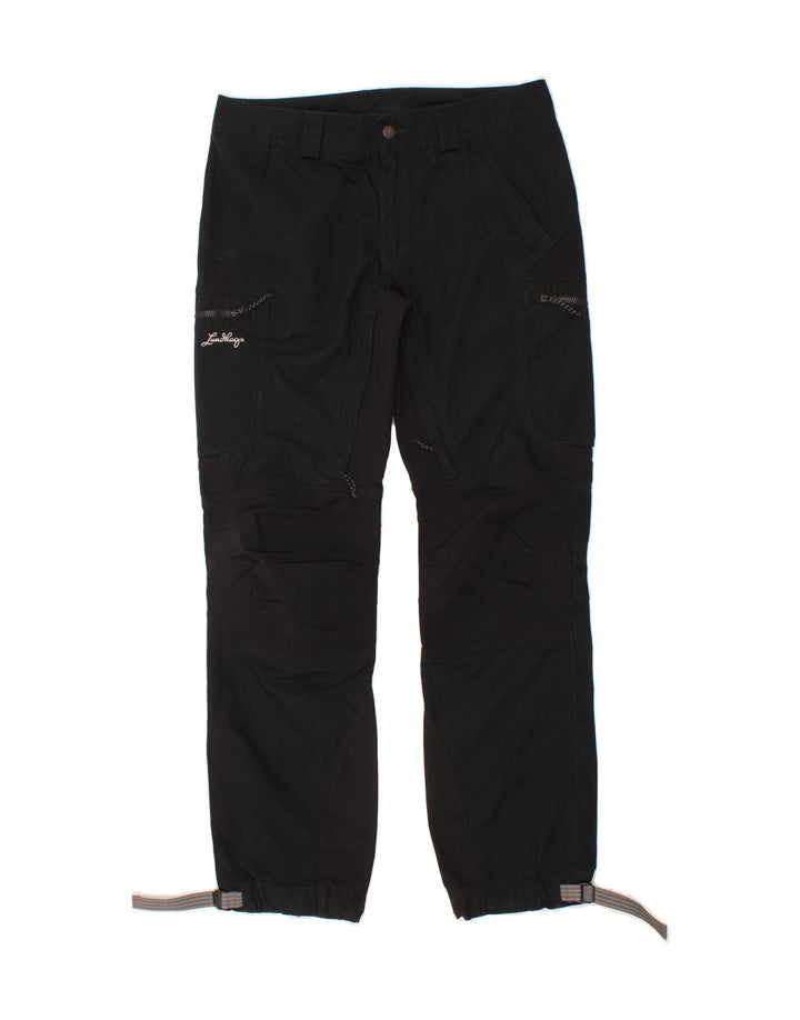 VINTAGE Womens Straight Cargo Trousers IT 42 Medium W36 L32 Black Vintage Vintage and Second-Hand Vintage from Messina Hembry 