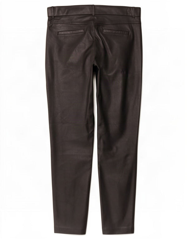 Zara Dame Skinny Faux Læder Bukser XL W32 L28 Sort Polyester
