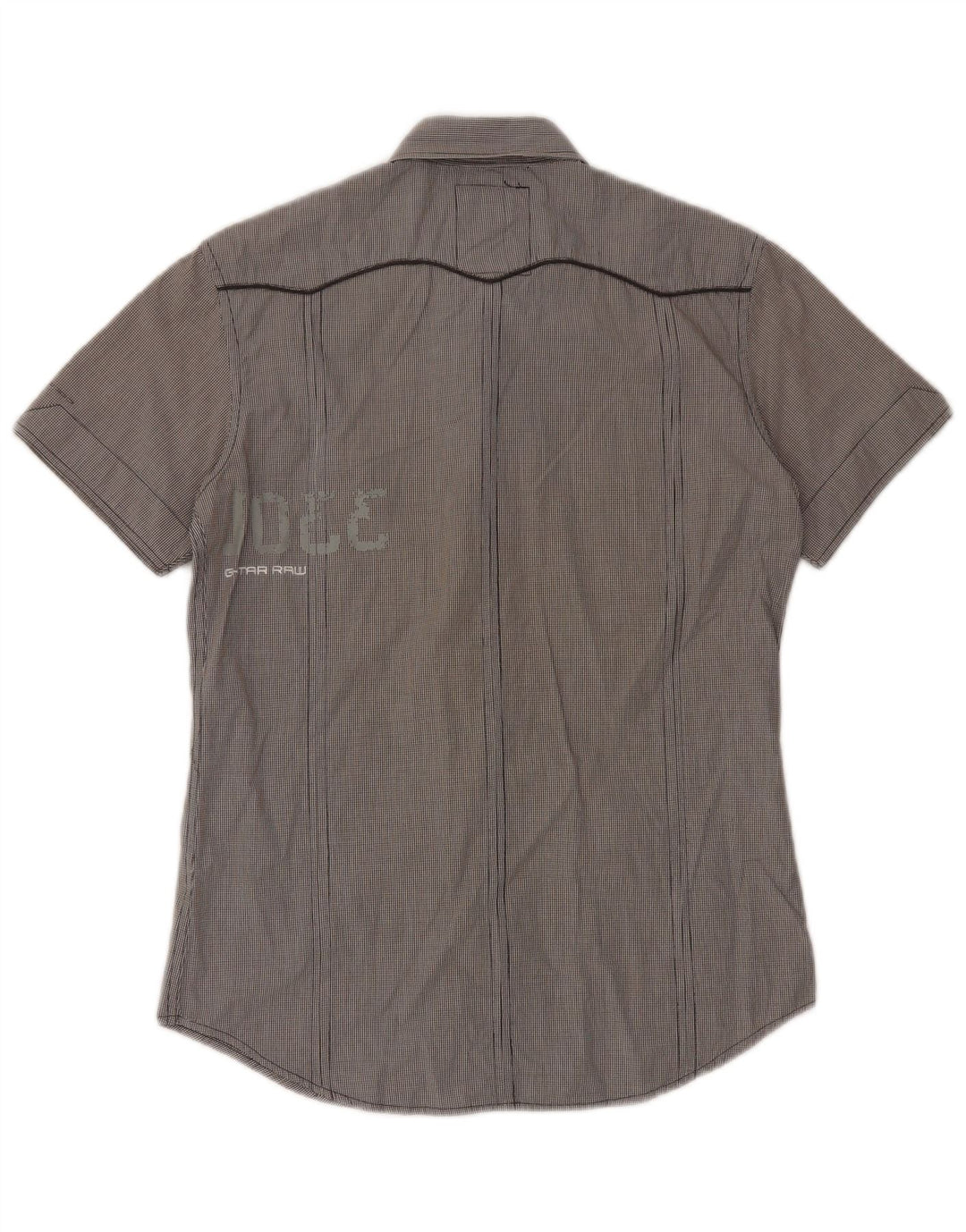G-Star Herre Kortærmet Military Shirt Medium Grey Gingham Cotton