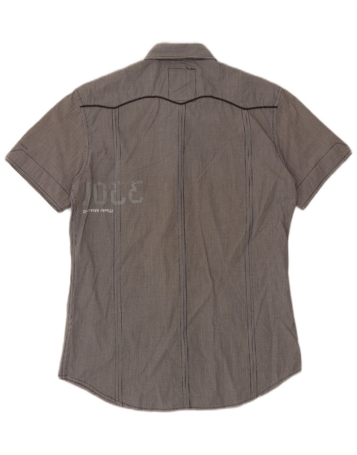 G-Star Herre Kortærmet Military Shirt Medium Grey Gingham Cotton
