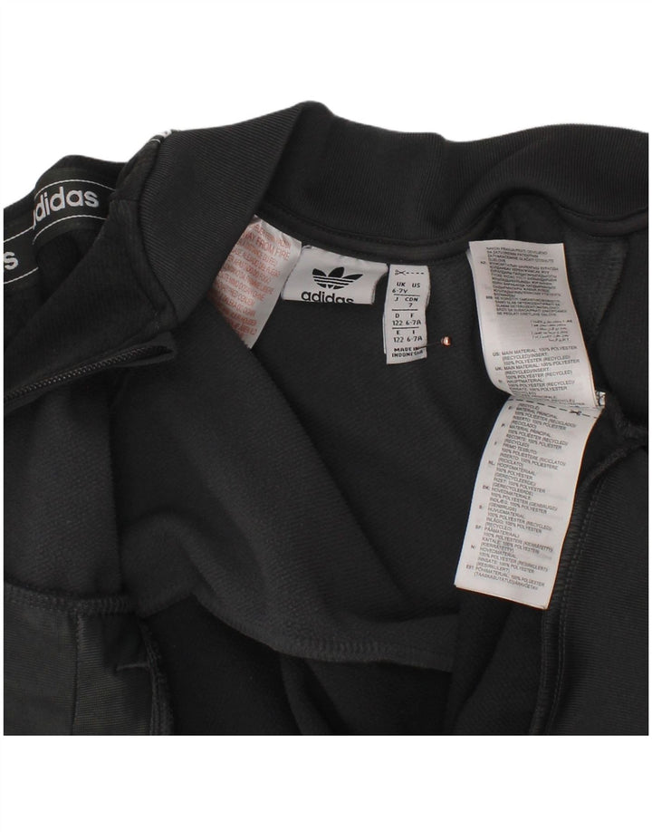 ADIDAS drenge grafisk træningsdragt topjakke 6-7 år grå polyester