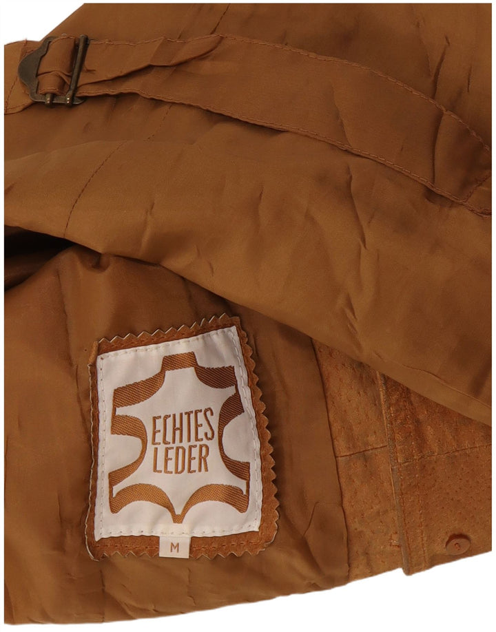 Vintage herre ruskindsvest mellembeige læder