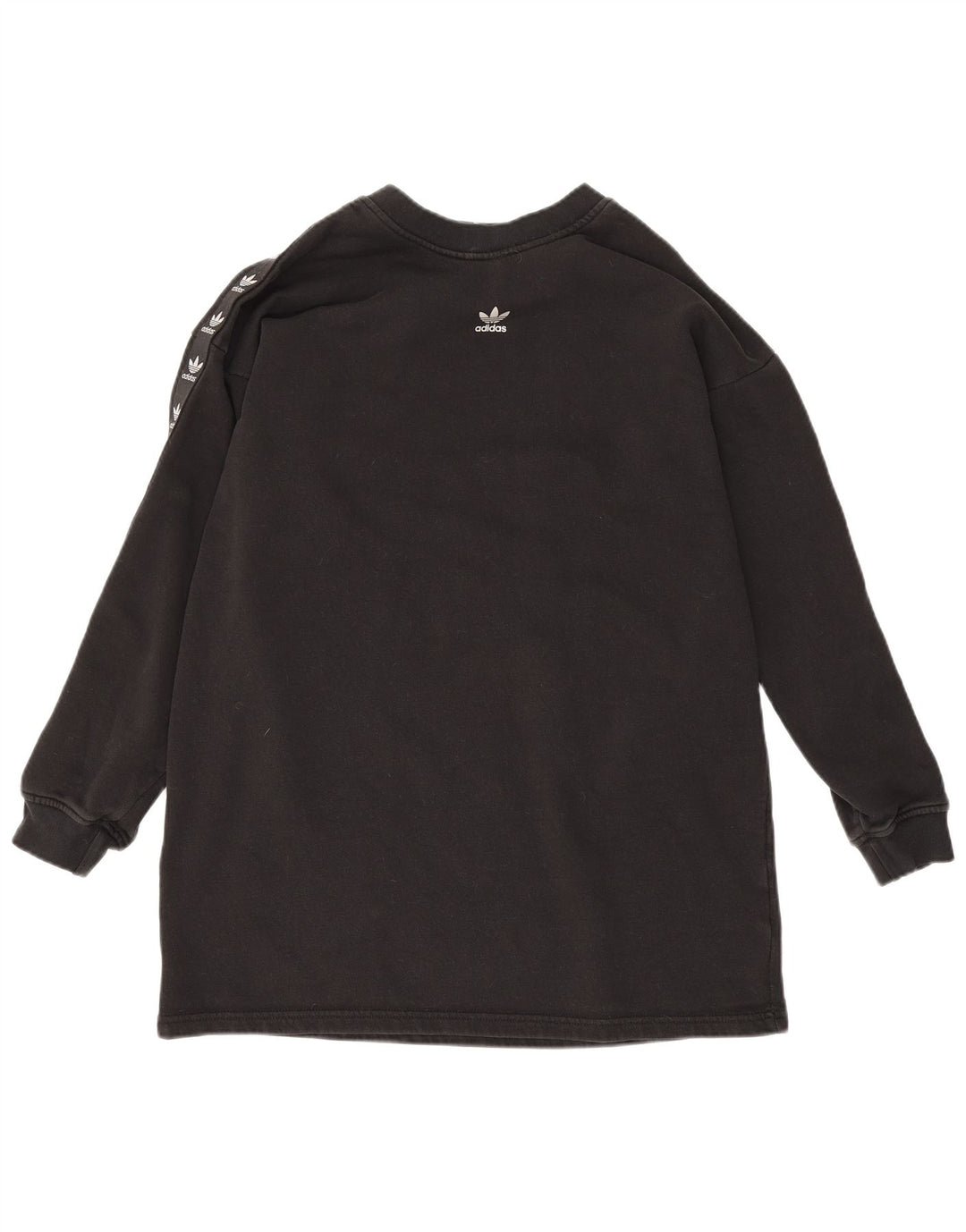 Adidas Dame Longline Graphic Sweatshirt Jumper UK 12 Medium Sort Bomuld