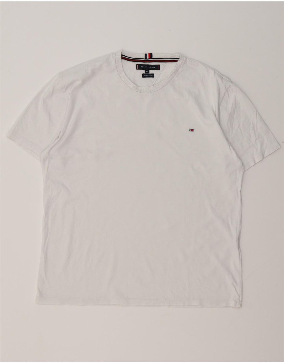 TOMMY HILFIGER T-shirt top til kvinder UK 18 XL Hvid bomuld