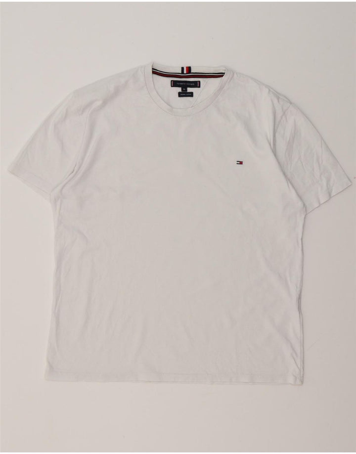 TOMMY HILFIGER T-shirt top til kvinder UK 18 XL Hvid bomuld