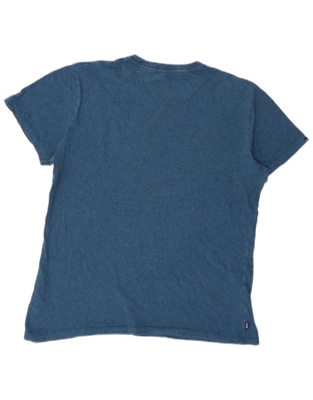Superdry T-shirt top til mænd, stor blå flækket bomuld