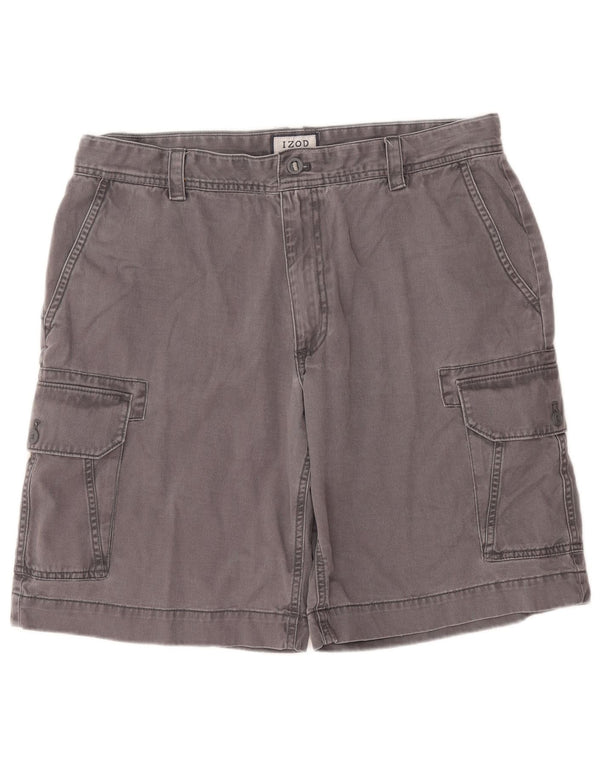 Izod Herre Cargo Shorts W36 Large Grå Bomuld