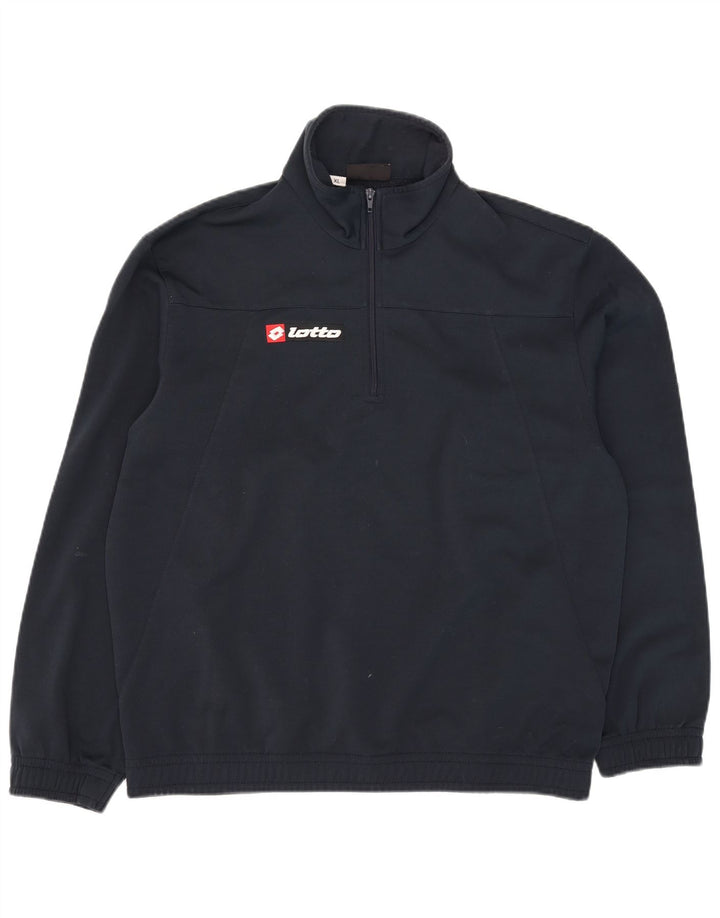 Lotto Herre Zip Neck Sweatshirt Jumper XL Navy Blue Polyester