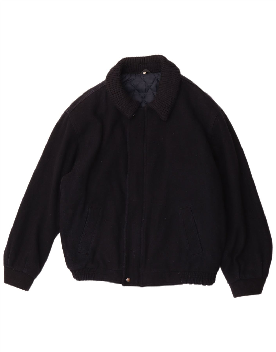 Vintage herre bomberjakke UK 42 XL marineblå uld