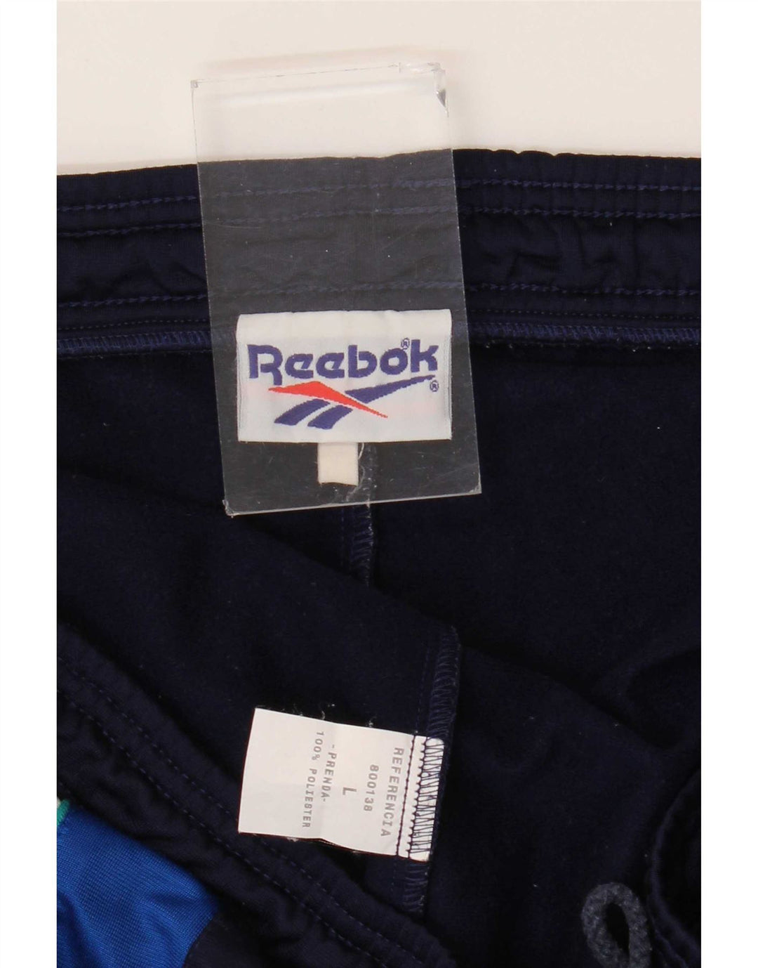 Reebok Træningsdragt bukser til mænd Large Navy Blue Colourblock Polyester