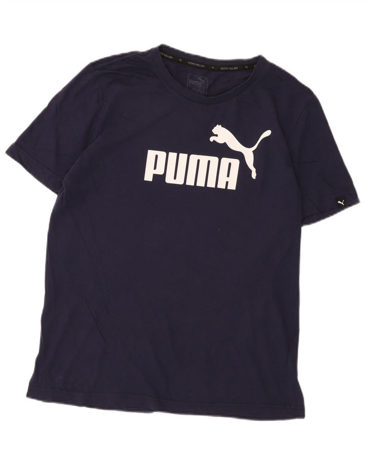 PUMA Grafisk T-shirt til mænd, lille marineblå bomuld