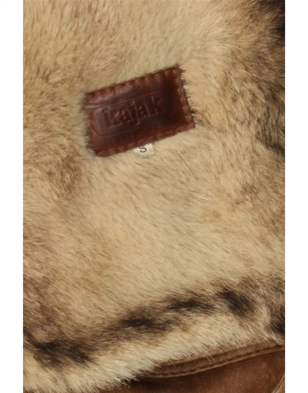 VINTAGE Herre Shearling Jacket UK 36 Small Brown Shearling