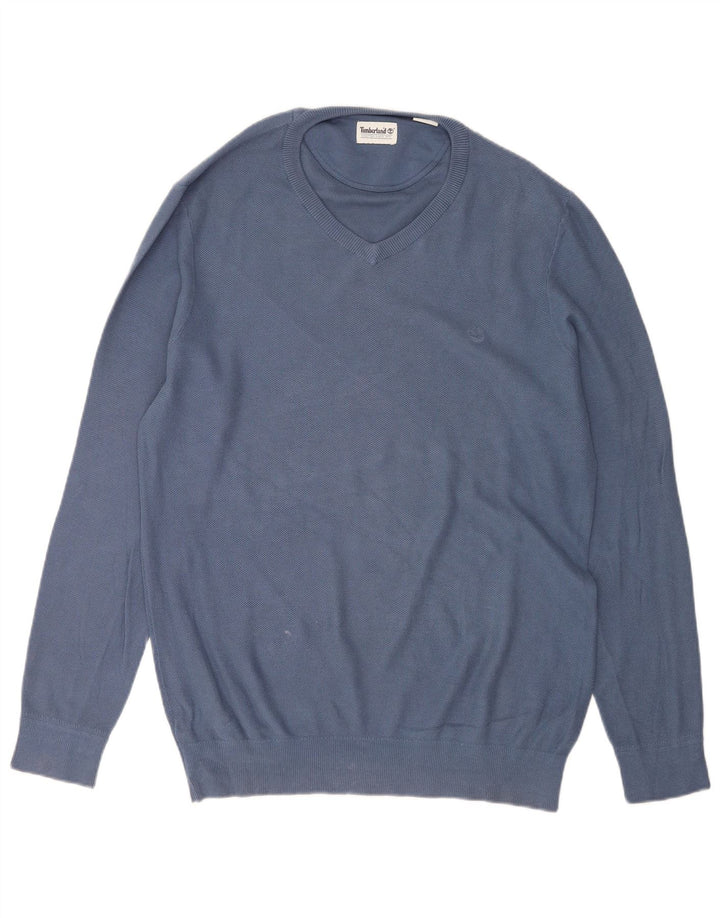 Timberland Herre V-hals sweater Stor blå bomuld