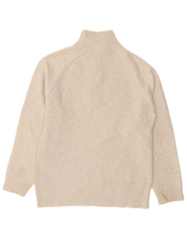 Reiss Sweater med lynlås til kvinder UK 18 XL Beige Flecked Wool