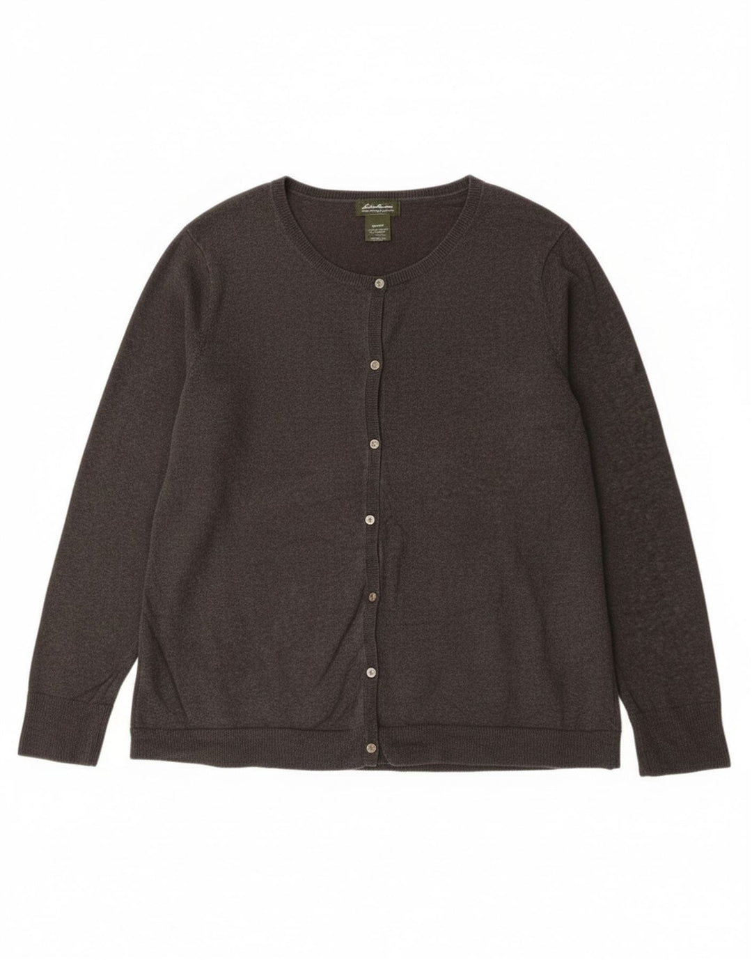 Eddie Bauer Dame Cardigan Sweater UK 20 2XL Grå Bomuld