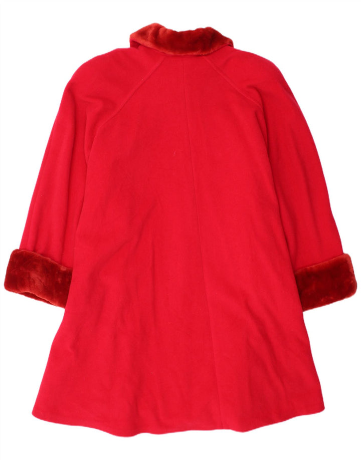 Vintage overfrakke til kvinder UK 20 2XL Red Virgin Wool